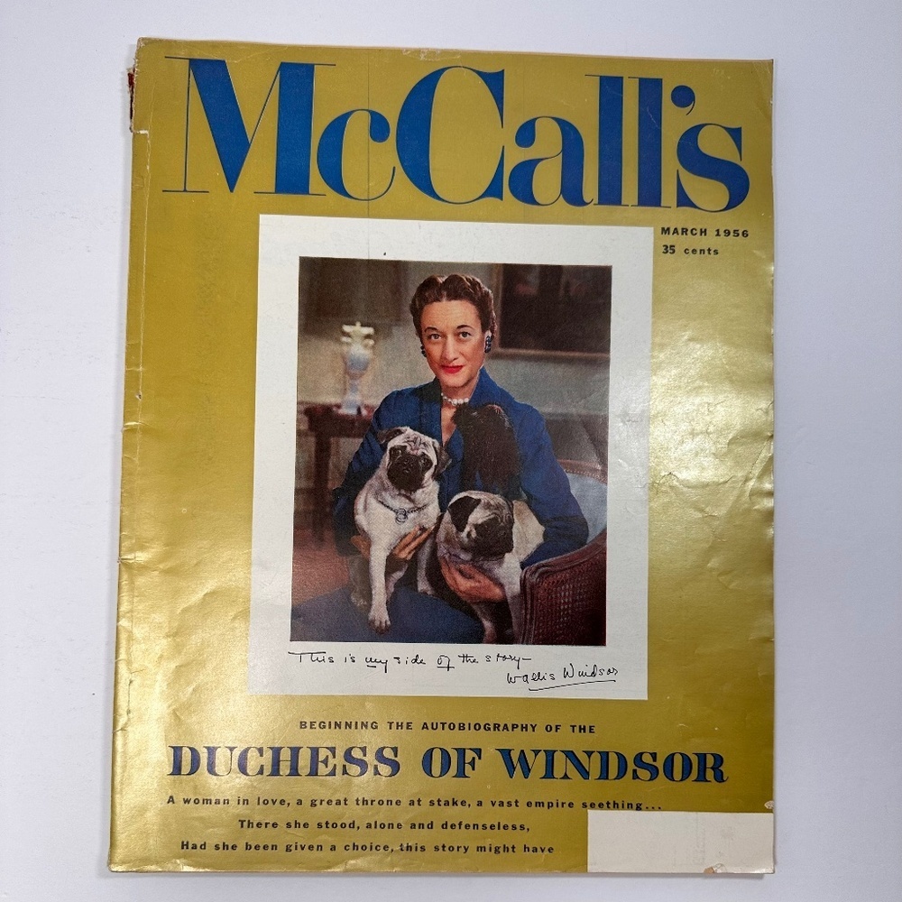 Vintage McCall’s Magazine March 1956 Duchess of Windsor Autobiography Issue